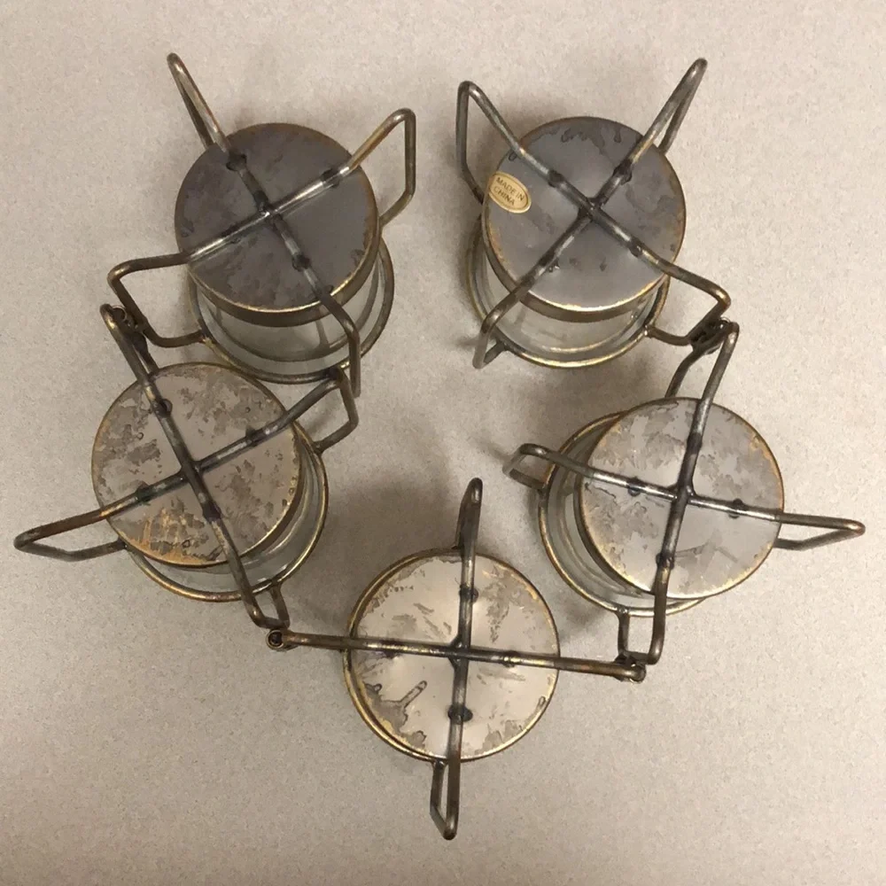 🖤Vintage MCM Mid Century Modern Movable Brass Glass Votive Holder Home Goods🖤 - Picture 7 of 7